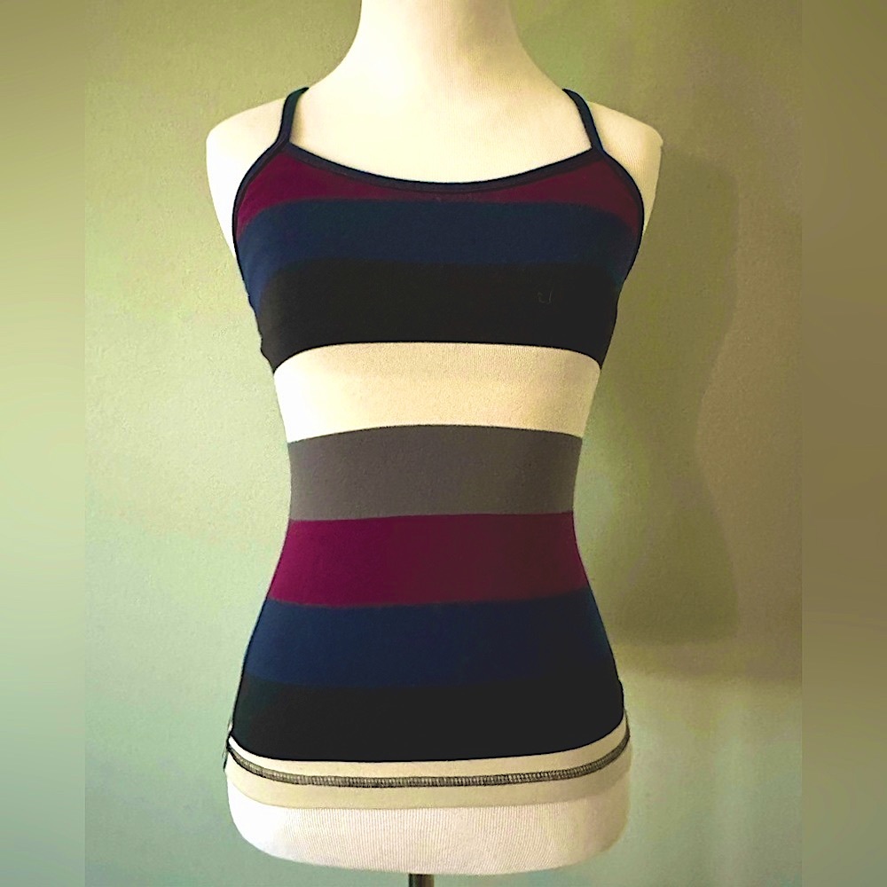Lululemon Athletica Power Y Tank Athleisure Exercise Racerback Striped Tank Top